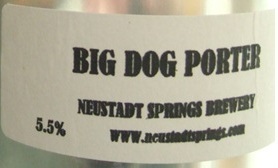 Neustadt Springs Big Dog Porter beer Label Full Size