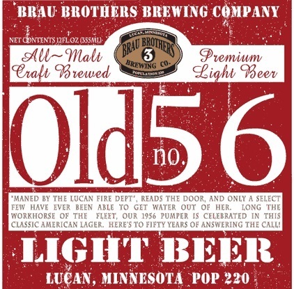 Brau Brothers Old 56 Light beer Label Full Size
