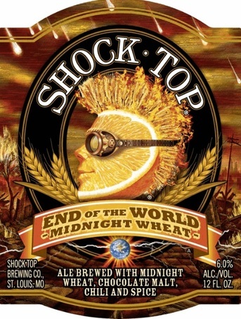 Shock Top End Of The World Midnight Wheat beer Label Full Size