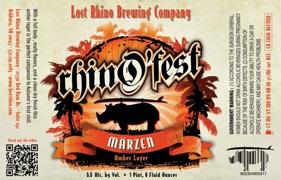Lost Rhino RhinO'fest beer Label Full Size