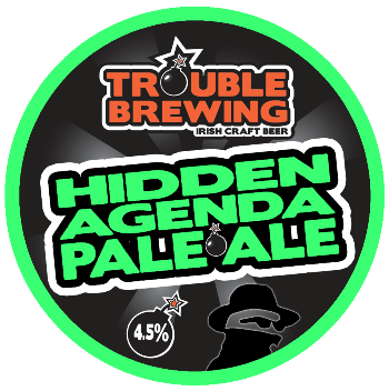 Trouble Brewing Hidden Agenda beer Label Full Size