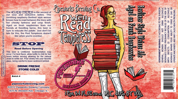 Pipeworks Well Read Temptress beer Label Full Size