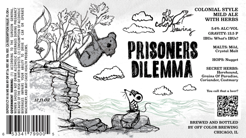 Off Color Prisoner's Dilemma beer Label Full Size