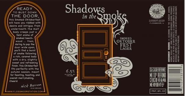Flossmoor Station Shadow In The Smoke beer Label Full Size