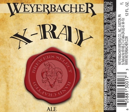Weyerbacher X-Ray beer Label Full Size