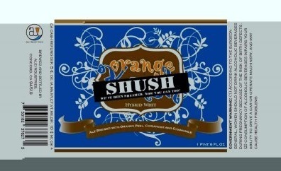 Ale Industries Orange Shush beer Label Full Size