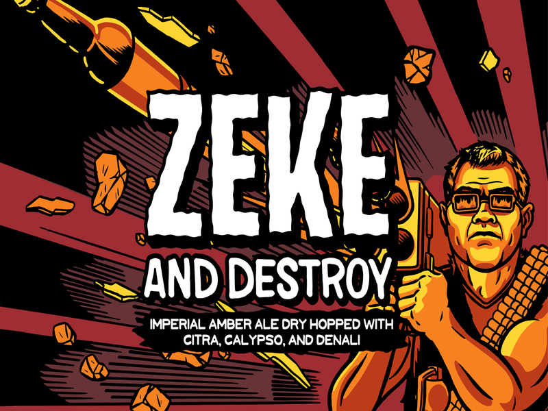 Neshaminy Creek Zeke and Destroy beer Label Full Size
