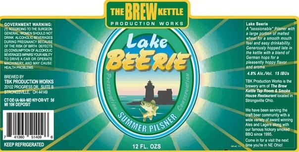The Brew Kettle Lake Beerie beer Label Full Size