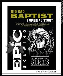 Epic Big Bad Baptist 2017 beer Label Full Size