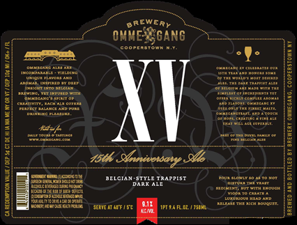 Ommegang XV Reserve 15th Anniversary Ale beer Label Full Size