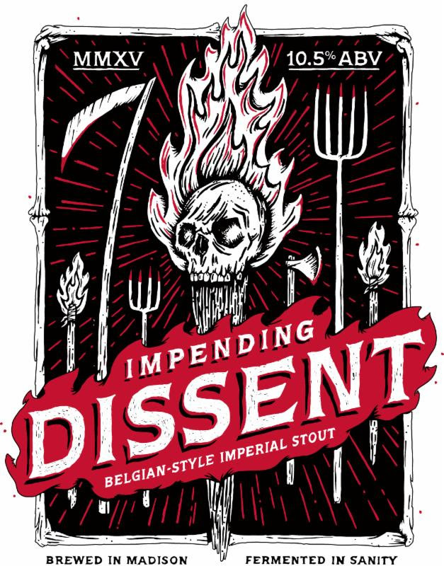 Ale Asylum Impending Descent (2015) beer Label Full Size