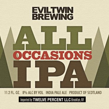 Evil Twin All Occasions IPA beer Label Full Size