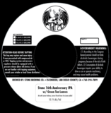 Stone 16th Anniversary with Green Tea Leaves beer