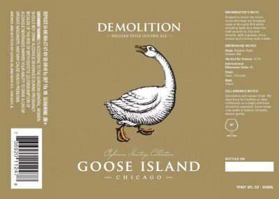 Goose Island Demolition 2003 beer Label Full Size