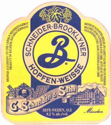 Schneider & Brooklyner Hopfen-Weisse 2008 beer Label Full Size