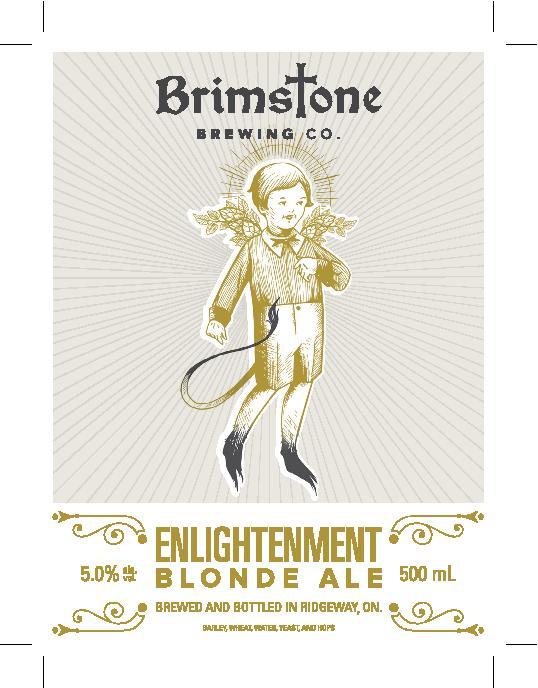Brimstone's ENLIGHTENMENT ALE beer Label Full Size