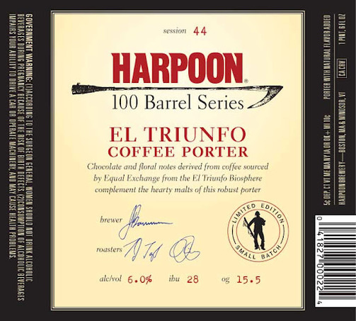 Harpoon 100 Barrel Series El Triunfo beer Label Full Size