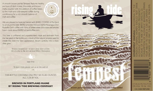 Rising Tide Tempest beer Label Full Size
