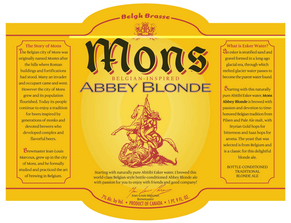 Belgh Brasse Mons Abbey beer Label Full Size