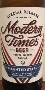 Modern Times Haunted Stars w/ NOLA Coffee & Almonds beer Label Full Size