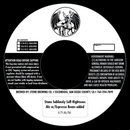 Stone Sublimely Self Righteous Ale w/ Espresso Beans beer Label Full Size