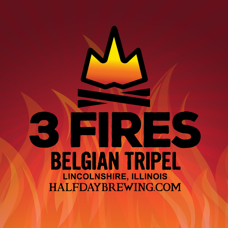 Half Day Three Fires Belgian Tripel beer Label Full Size