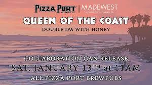 Pizza Port Queen of the Coast beer Label Full Size