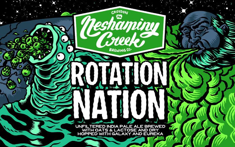 Neshaminy Creek Rotation Nation beer Label Full Size