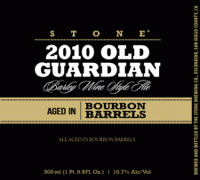 Stone Old Guardian Barleywine Bourbon Barrel 2010 beer Label Full Size