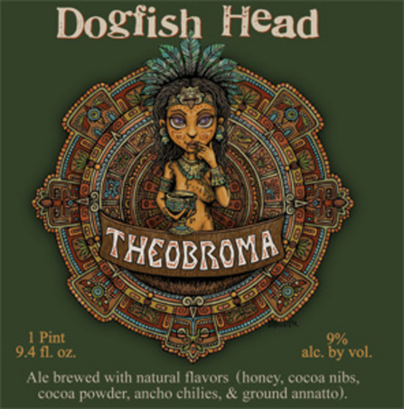 Dogfish Head Theobroma 2011 beer Label Full Size