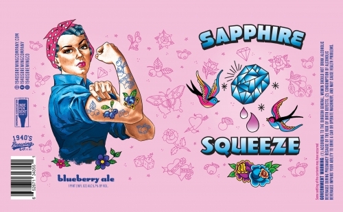 1940's Sapphire Squeeze beer Label Full Size