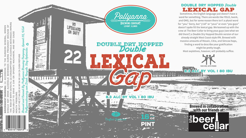 Pollyanna Double Dry Hopped Double Lexical Gap beer Label Full Size