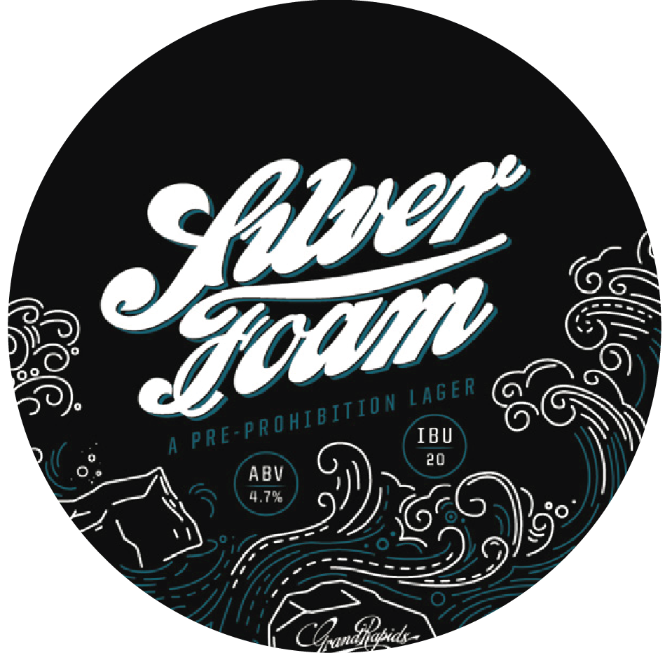Grand Rapids Silver Foam Lager beer Label Full Size