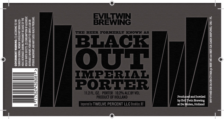 Evil Twin The Beer Formerly Known as Blackout beer Label Full Size