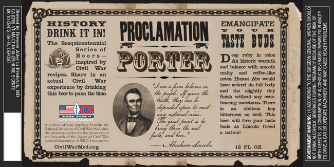 Brewer's Alley Proclamation Porter beer Label Full Size