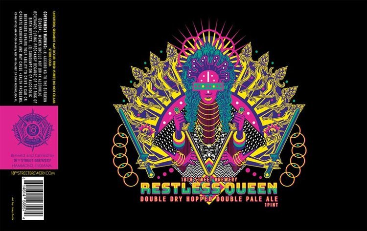 18th Street Restless Queen beer Label Full Size