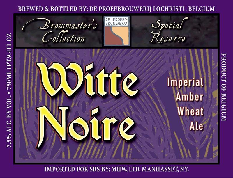 De Proefbrouwerij Witte Noire beer Label Full Size