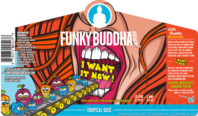 Funky Buddha I Want it Now Tropical Gose beer Label Full Size