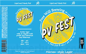 Free Will PV Fest beer Label Full Size