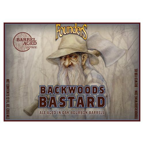 Founders Backwoods Bastard 2018 beer Label Full Size