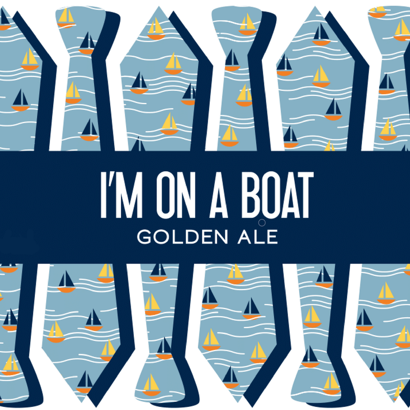 Monday Night I'm On A Boat beer Label Full Size
