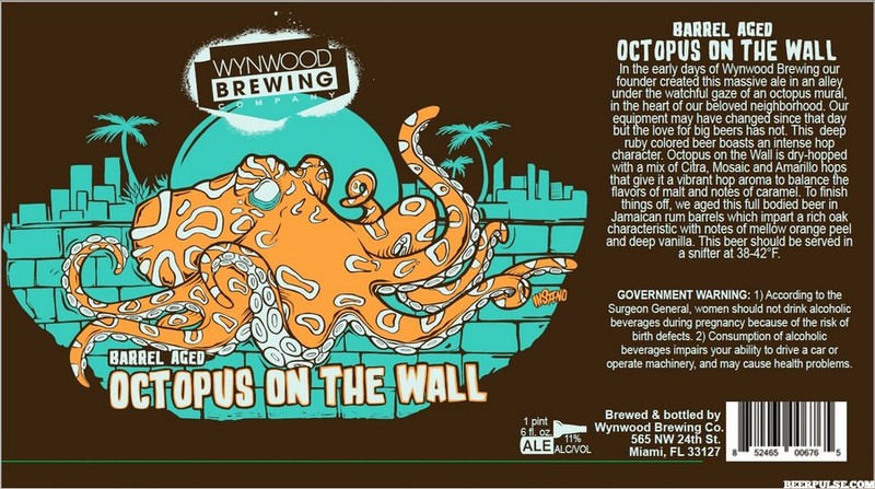 Wynwood Rum Barrel Aged Octopus on the Wall beer Label Full Size