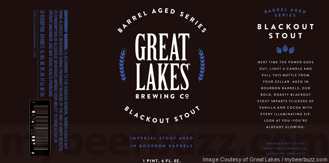 Great Lakes Rum Barrel Aged Blackout Stout 2018 beer Label Full Size