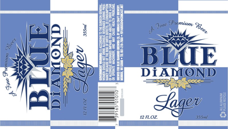 Blue Diamond Lager beer Label Full Size