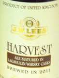 JW Lees Harvest Ale 2011 Lagavulin Cask beer Label Full Size