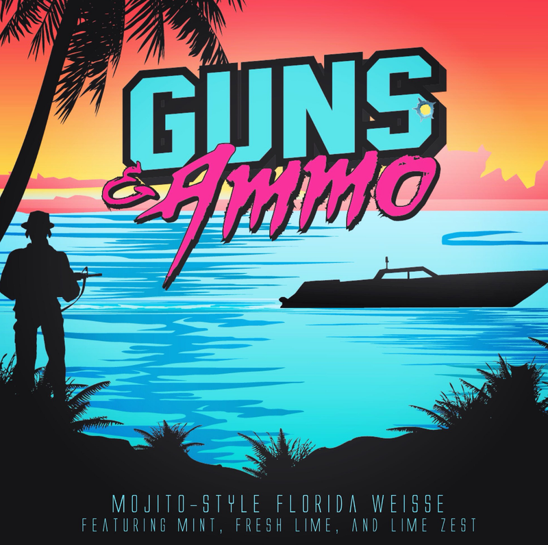 Four Stacks Guns and Ammo beer Label Full Size