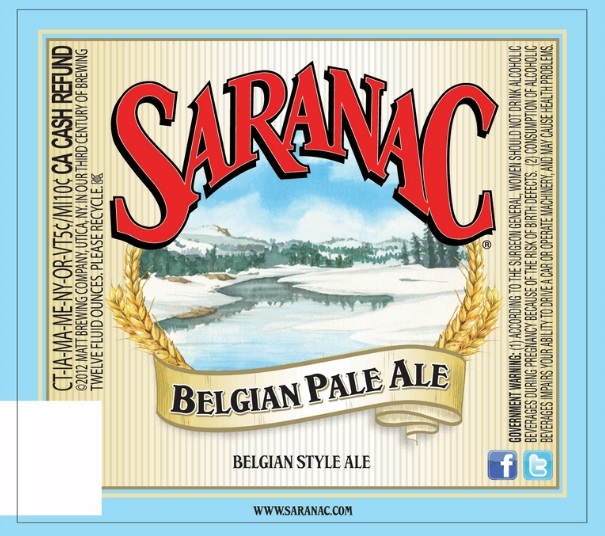 F.X. Matt Saranac Belgian Pale Ale beer Label Full Size