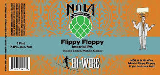 NOLA + Hi-Wire Flippy Floppy beer Label Full Size