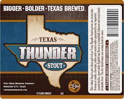 Fort Bend Texas Thunder Stout beer Label Full Size