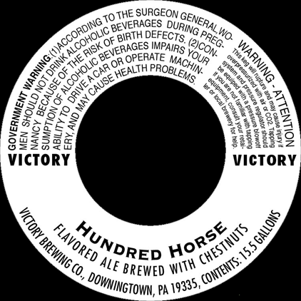 Victory Alla Spina Hundred Horse beer Label Full Size